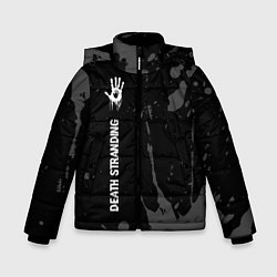 Куртка зимняя для мальчика Death Stranding glitch на темном фоне: по-вертикал, цвет: 3D-черный
