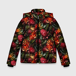 Зимняя куртка для мальчика Тропические цветы