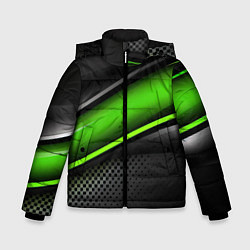 Зимняя куртка для мальчика Зеленая объемная полосы