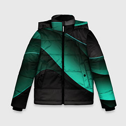 Куртка зимняя для мальчика Абстрактная зеленая текстура, цвет: 3D-черный