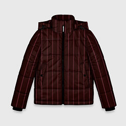 Куртка зимняя для мальчика Полосы тёмно-бордовый, цвет: 3D-черный