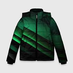Зимняя куртка для мальчика Черно зеленые полосы