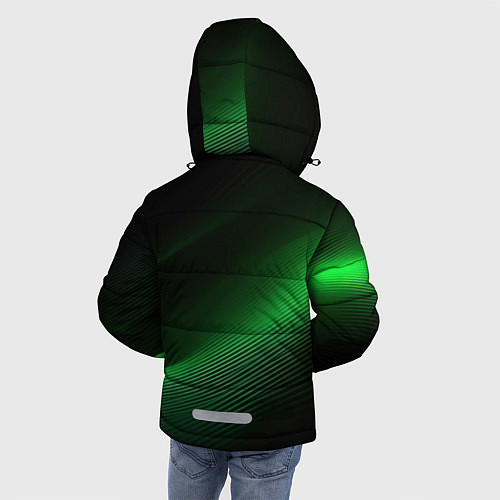 Зимняя куртка для мальчика Герб РФ зеленый черный фон / 3D-Черный – фото 4