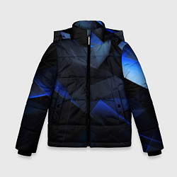 Куртка зимняя для мальчика Черная и голубая текстура, цвет: 3D-светло-серый