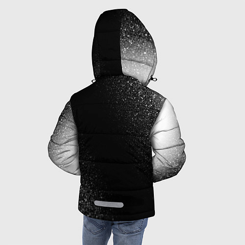 Зимняя куртка для мальчика Among Us glitch на темном фоне: надпись, символ / 3D-Черный – фото 4