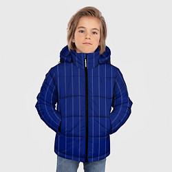 Куртка зимняя для мальчика Полосатый насыщенный синий, цвет: 3D-светло-серый — фото 2