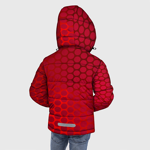 Зимняя куртка для мальчика Сотовый красный градиент / 3D-Черный – фото 4