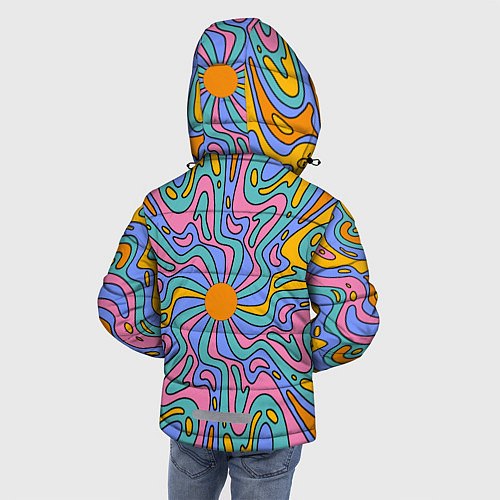 Зимняя куртка для мальчика Абстрактный психоделический рисунок / 3D-Черный – фото 4