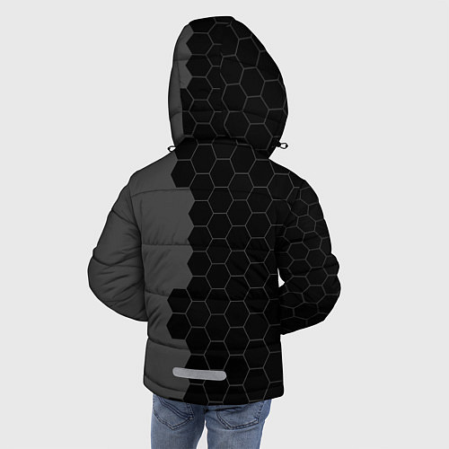 Зимняя куртка для мальчика Brawl Stars glitch на темном фоне: по-вертикали / 3D-Черный – фото 4