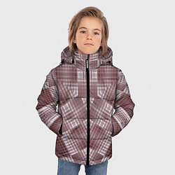 Куртка зимняя для мальчика В коричневых тонах геометрический узор, цвет: 3D-красный — фото 2