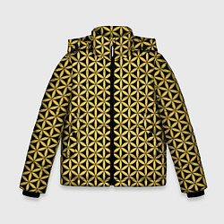 Куртка зимняя для мальчика Цветок Жизни - Золото, цвет: 3D-черный