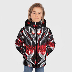 Куртка зимняя для мальчика Инопланетный красный скелет, цвет: 3D-черный — фото 2