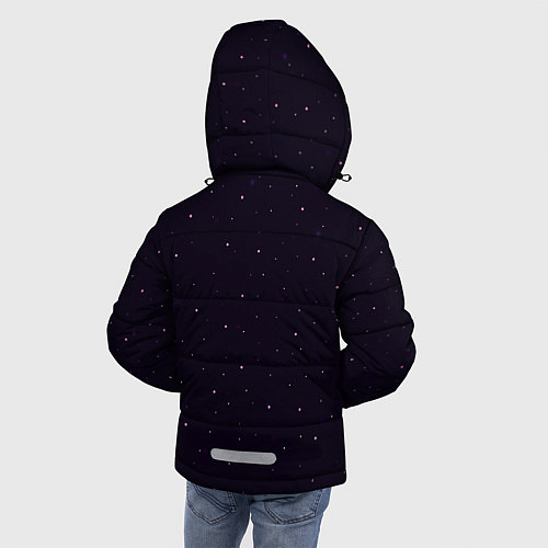 Зимняя куртка для мальчика Абстракция ночь тёмно-фиолетовый / 3D-Черный – фото 4