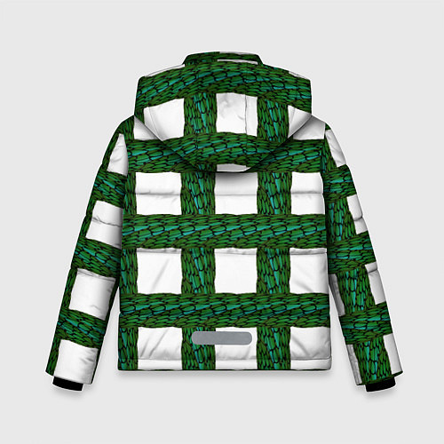 Зимняя куртка для мальчика Зеленые змейки / 3D-Светло-серый – фото 2