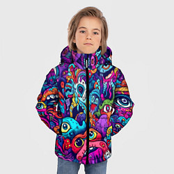 Куртка зимняя для мальчика Кислотные монстры, цвет: 3D-черный — фото 2