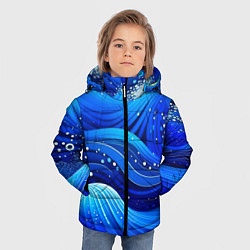 Куртка зимняя для мальчика Волны - текстура от нейросети, цвет: 3D-светло-серый — фото 2