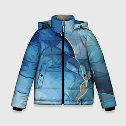 Куртка зимняя для мальчика Глубокая синева, цвет: 3D-красный