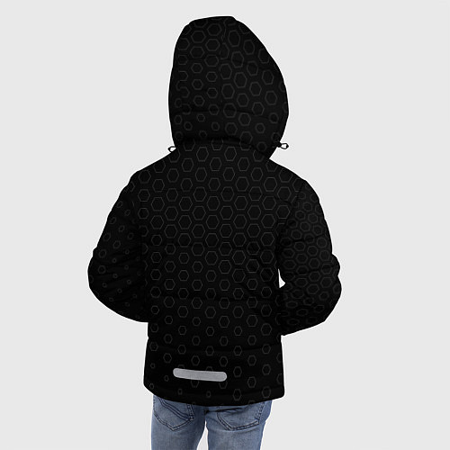 Зимняя куртка для мальчика Free Fire glitch на темном фоне: по-вертикали / 3D-Черный – фото 4