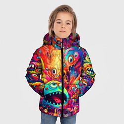 Куртка зимняя для мальчика Кислотные чудики, цвет: 3D-светло-серый — фото 2