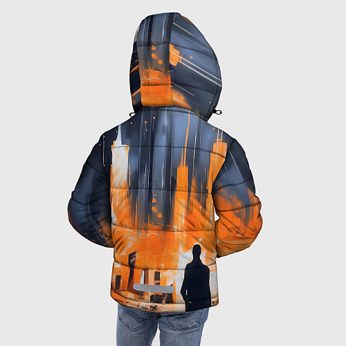 Зимняя куртка для мальчика Мегаполис с силуэтом человека / 3D-Черный – фото 4