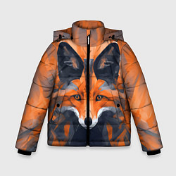 Куртка зимняя для мальчика Нарисованная огненная лиса, цвет: 3D-светло-серый