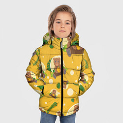 Куртка зимняя для мальчика Мишка с ульем, цвет: 3D-светло-серый — фото 2