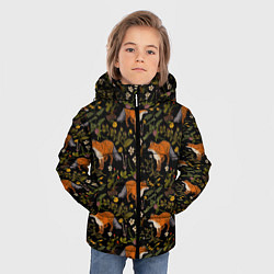 Куртка зимняя для мальчика Лисы и цветы, цвет: 3D-светло-серый — фото 2