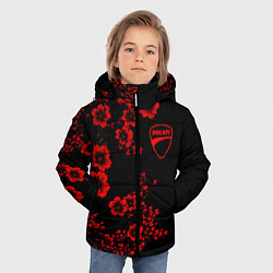 Куртка зимняя для мальчика Ducati - red flowers, цвет: 3D-черный — фото 2