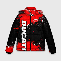 Куртка зимняя для мальчика Ducati - красная униформа с красками, цвет: 3D-красный