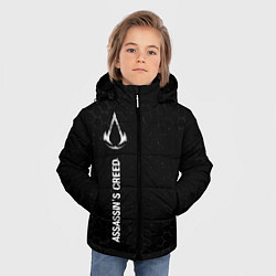 Куртка зимняя для мальчика Assassins Creed glitch на темном фоне: по-вертикал, цвет: 3D-черный — фото 2