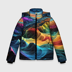 Куртка зимняя для мальчика Цифровая природа, цвет: 3D-черный