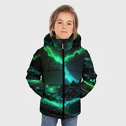 Куртка зимняя для мальчика Цифровая флора, цвет: 3D-черный — фото 2