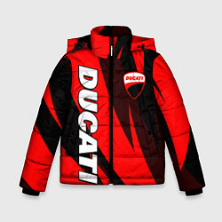 Куртка зимняя для мальчика Ducati - красные волны, цвет: 3D-светло-серый