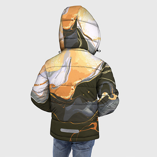Зимняя куртка для мальчика Черное и оранжевое / 3D-Светло-серый – фото 4