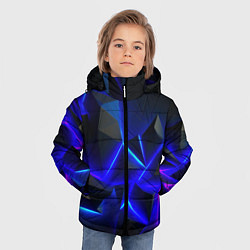 Куртка зимняя для мальчика Разлом плит из неона, цвет: 3D-светло-серый — фото 2