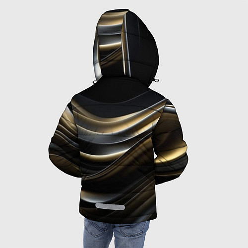 Зимняя куртка для мальчика Чёрно-золотой градиент / 3D-Светло-серый – фото 4