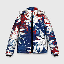 Зимняя куртка для мальчика Цветы в цветах флага РФ