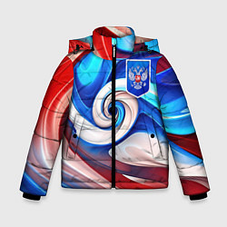 Зимняя куртка для мальчика Абстракция герб России