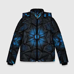 Зимняя куртка для мальчика Калейдоскопные черные и синие узоры