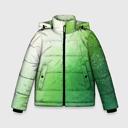 Куртка зимняя для мальчика Зелёные пиксели, цвет: 3D-красный
