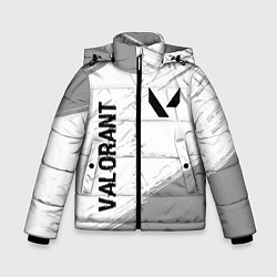 Зимняя куртка для мальчика Valorant glitch на светлом фоне: надпись, символ