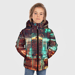 Куртка зимняя для мальчика Светящиеся панели, цвет: 3D-черный — фото 2