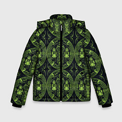 Куртка зимняя для мальчика Орнамент маори, цвет: 3D-черный