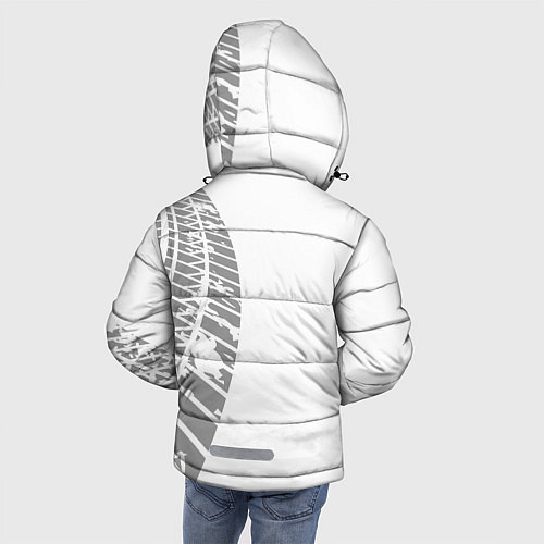 Зимняя куртка для мальчика Toyota speed на светлом фоне со следами шин: по-ве / 3D-Черный – фото 4