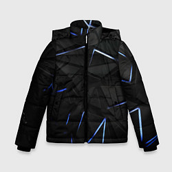 Куртка зимняя для мальчика Black texture neon line, цвет: 3D-светло-серый