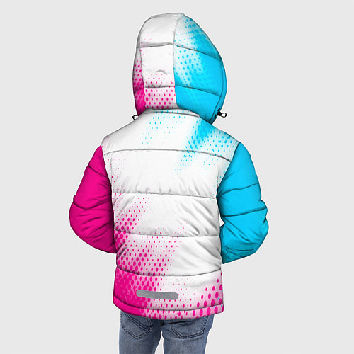 Зимняя куртка для мальчика Nissan neon gradient style: надпись, символ / 3D-Черный – фото 4