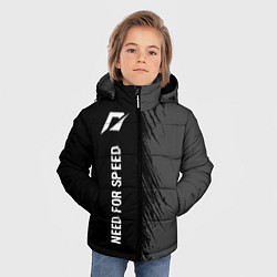 Куртка зимняя для мальчика Need for Speed glitch на темном фоне: по-вертикали, цвет: 3D-черный — фото 2