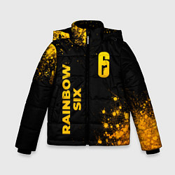 Зимняя куртка для мальчика Rainbow Six - gold gradient: надпись, символ