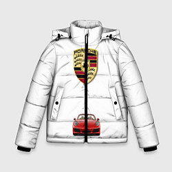 Куртка зимняя для мальчика Porsche car, цвет: 3D-черный