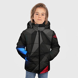 Куртка зимняя для мальчика Black blue red elements, цвет: 3D-светло-серый — фото 2